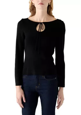 Wide Neck Key Hole Sweater by Laundry by Shelli Segal