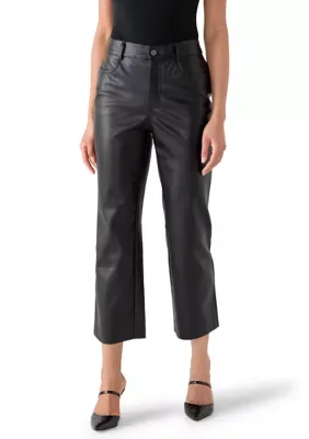 Faux Leather Cropped Bootcut Pants by Laundry by Shelli Segal