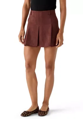 Suede Pleated Mini Skirt by Laundry by Shelli Segal
