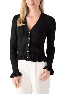 Ruffle Hem Cardigan by Laundry by Shelli Segal