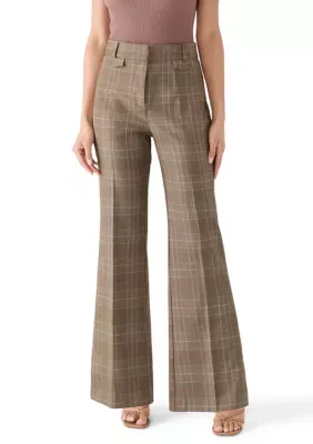 Mid Rise Flared Leg Pants