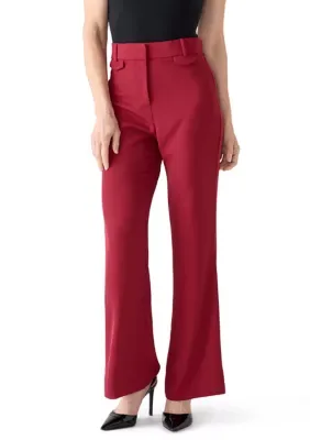 Mid Rise Flared Leg Pants