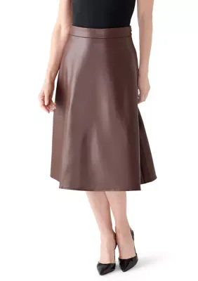 Faux Leather Midi Skirt by Laundry by Shelli Segal