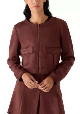 Suede Patch Pocket Jacket by Laundry by Shelli Segal