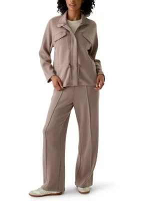 Tie Waist Jacket and Pants Set
