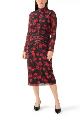 High Neck Mesh Midi Dress by 1.State