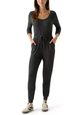 Ribbed Tie Waist Jumpsuit by As U Wish