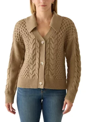 Johnny Collar Button Down Mixed Cable Sweater by Parker