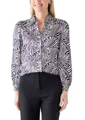 Patterned Button Down Top by Sara Michelle