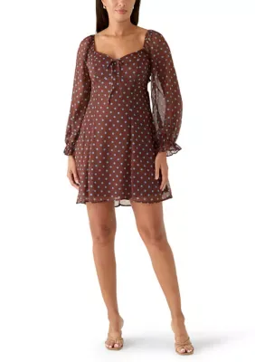 Long Sleeve Fit and Flare Mini Dress by As U Wish