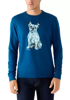 Camo Graham Dog Graphic Long Sleeve Knit Top by Robert Graham