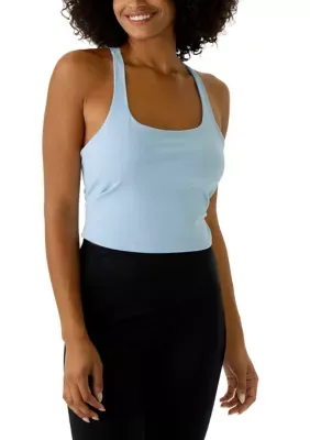 V Back Long Line Bra Top