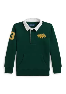 Triple-Pony Fleece Rugby Sweatshirt by Ralph Lauren