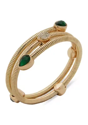 Stone Gold Tone Pave Coil Bracelet by Nine West