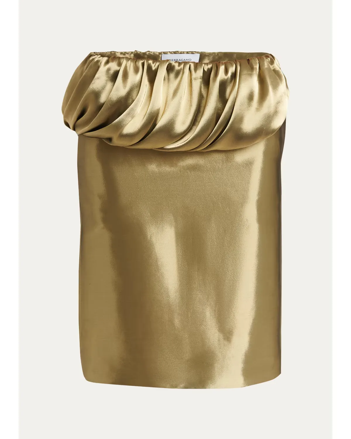 Lamé Wool Draped Peplum Skirt by Ferragamo