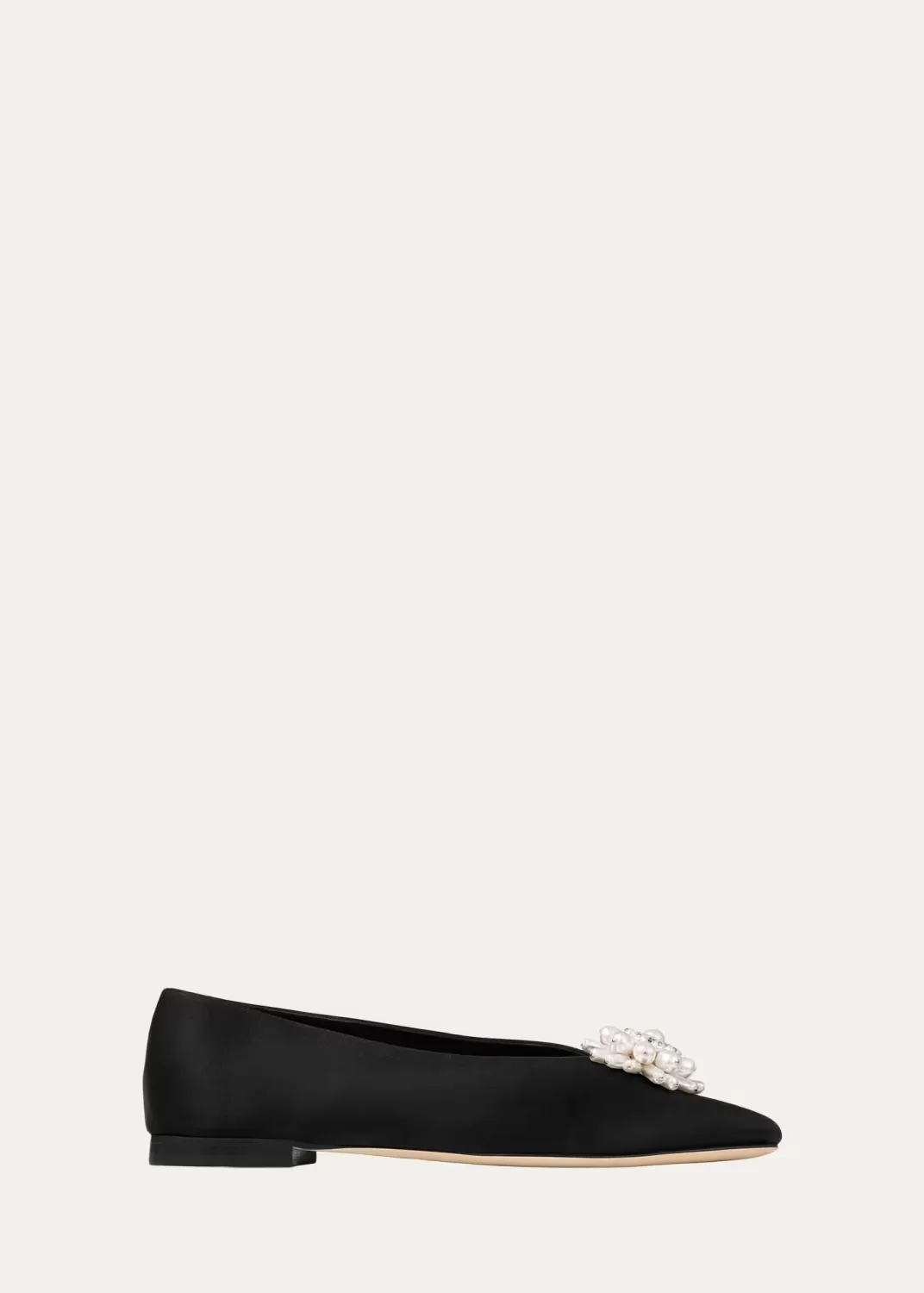 Ines Pearly Satin Ballerina Flats by Jimmy Choo