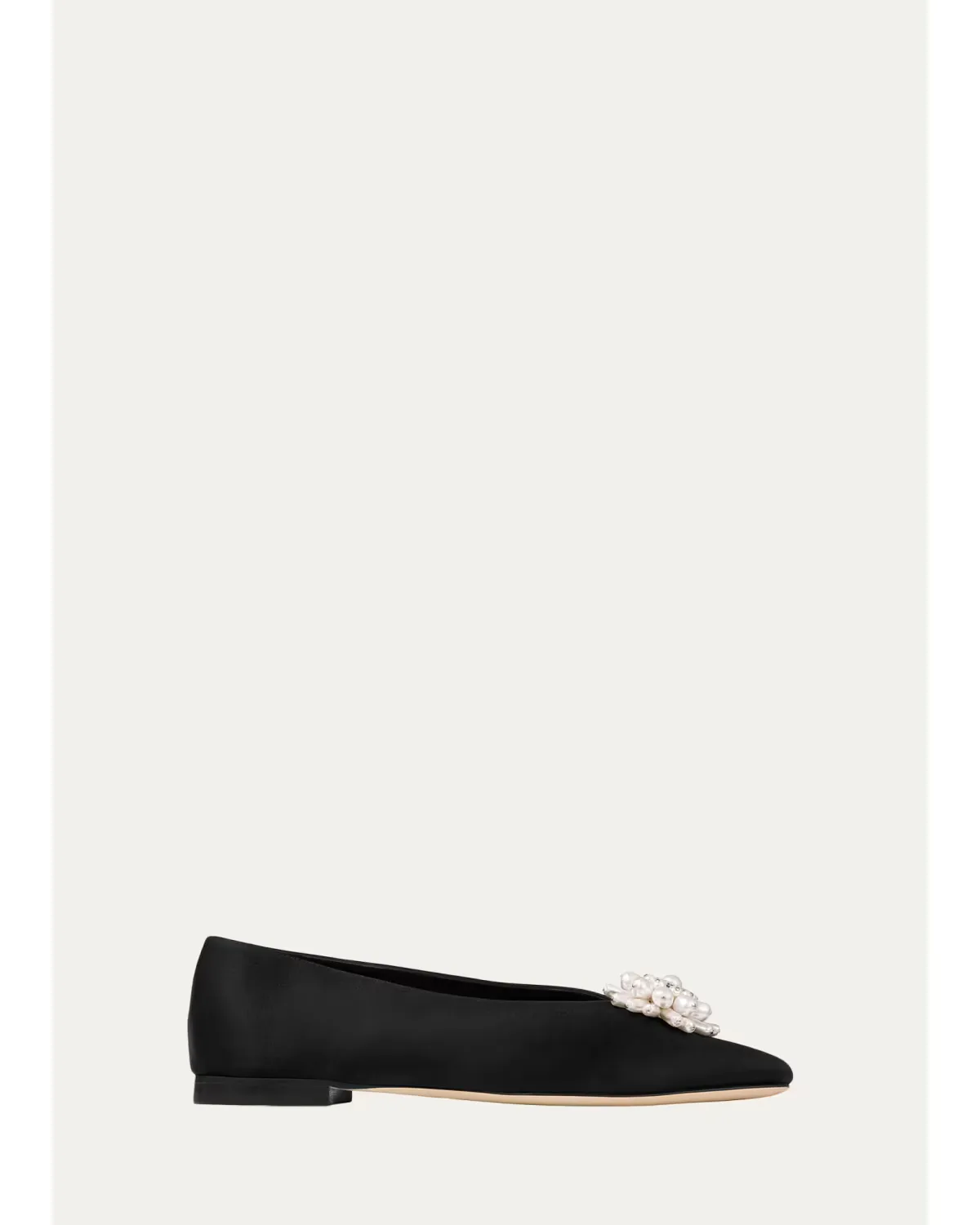 Ines Pearly Satin Ballerina Flats by Jimmy Choo