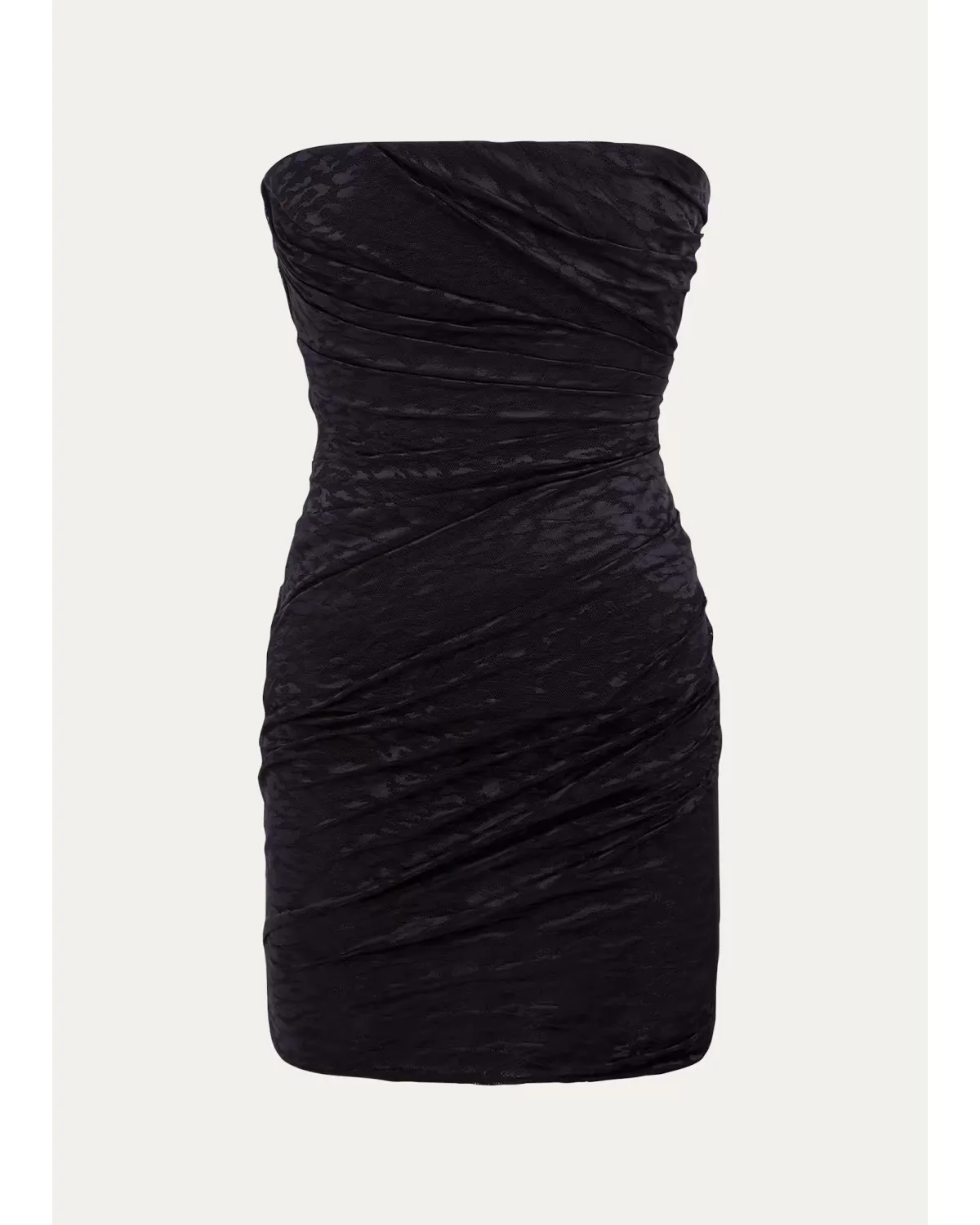 Strapless Tucked Leopard Mesh Mini Dress by Alex Perry