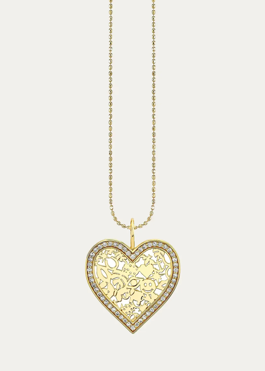 Medium Bolita 14K Yellow Gold & 0.27 TCW Diamond Icon Heart Pendant Necklace by Sydney Evan