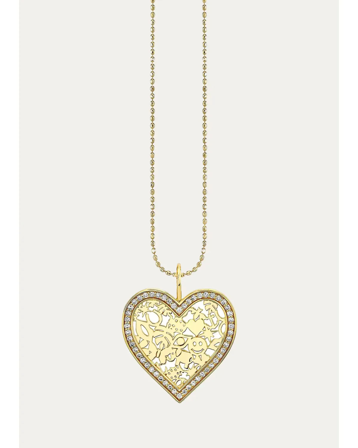 Medium Bolita 14K Yellow Gold & 0.27 TCW Diamond Icon Heart Pendant Necklace by Sydney Evan