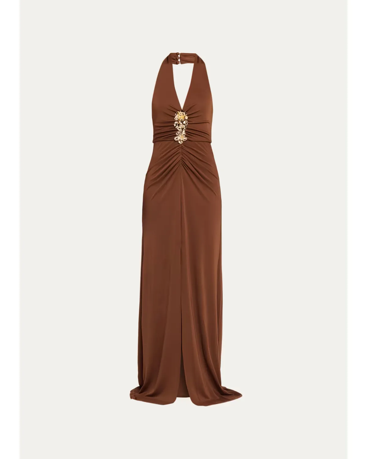 Kessan Embellished Halter Gown by Cinq  Sept