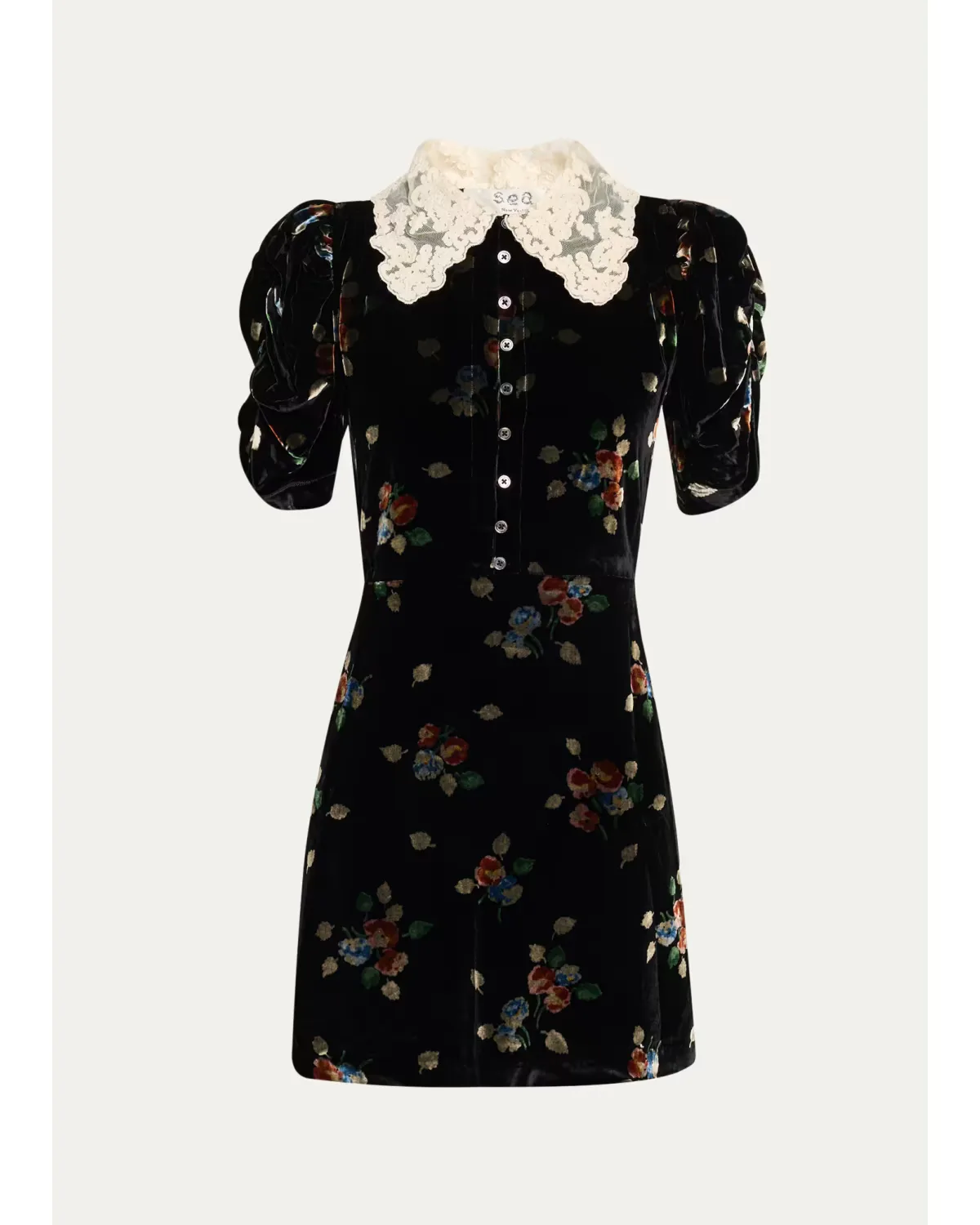 Leda Floral Burnout Velvet Mini Dress by Sea