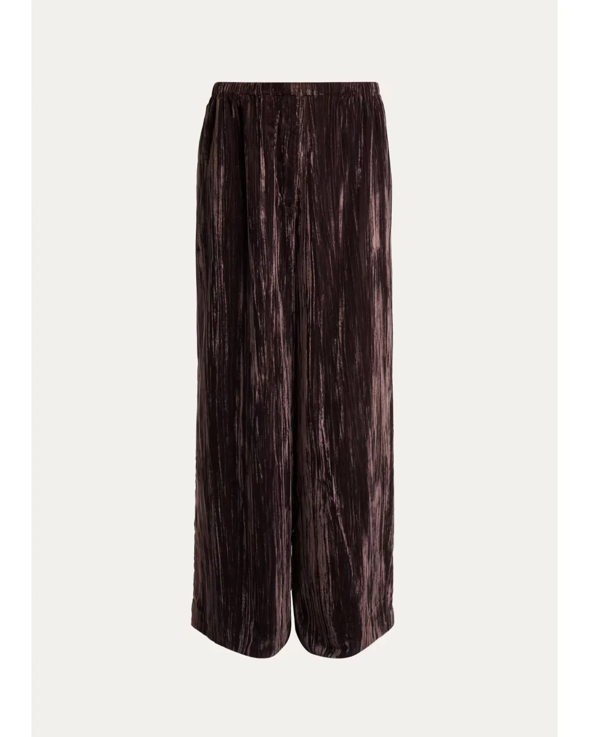 Meadow Crushed-Velvet Straight-Leg Pants