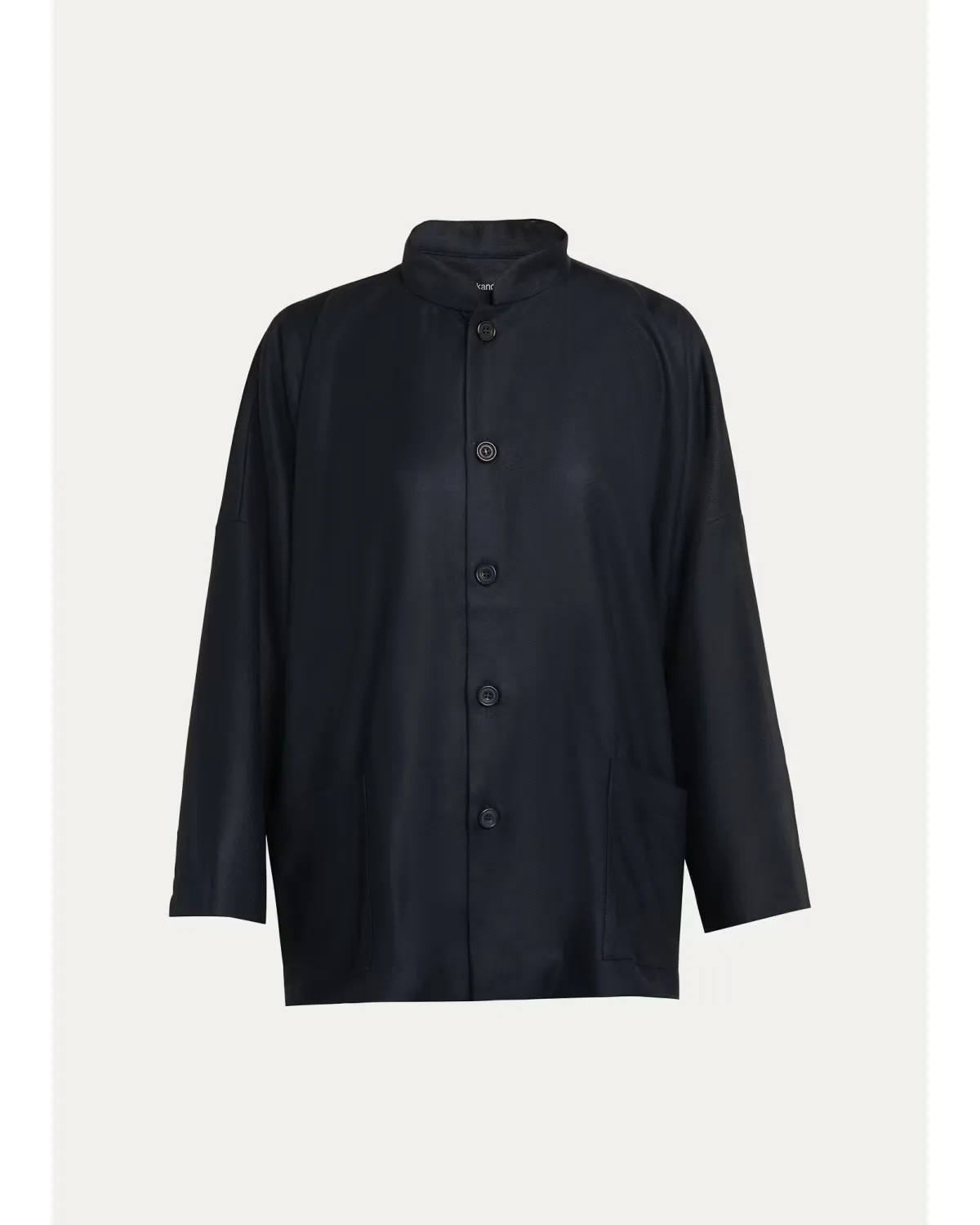 Silk Cashmere Mandarin Jacket - Long