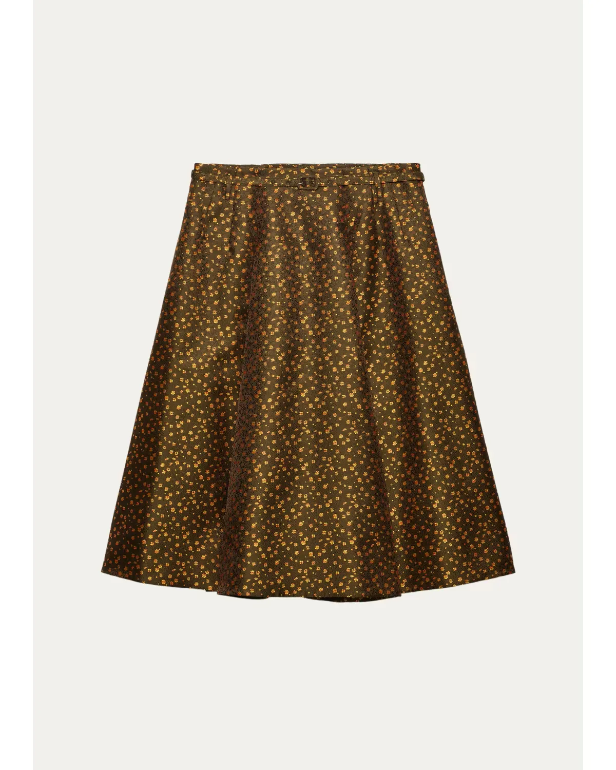 Floral Jacquard Silk-Blend Midi Skirt by Prada