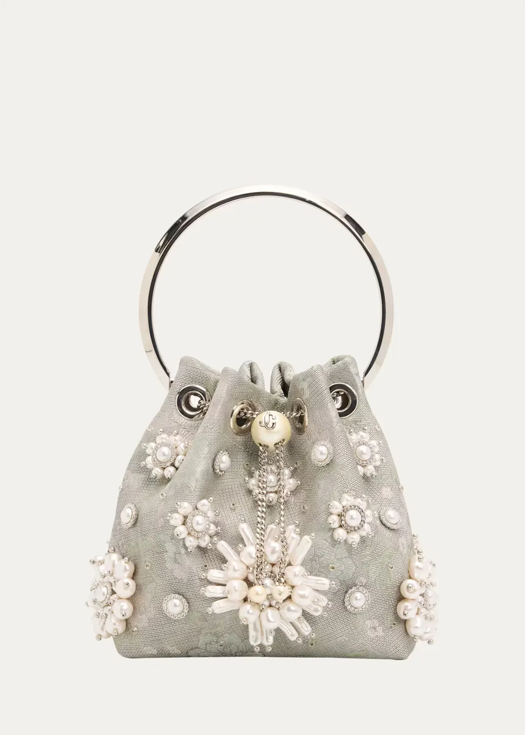 Bon Bon Pearly Jacquard Bucket Bag by Jimmy Choo
