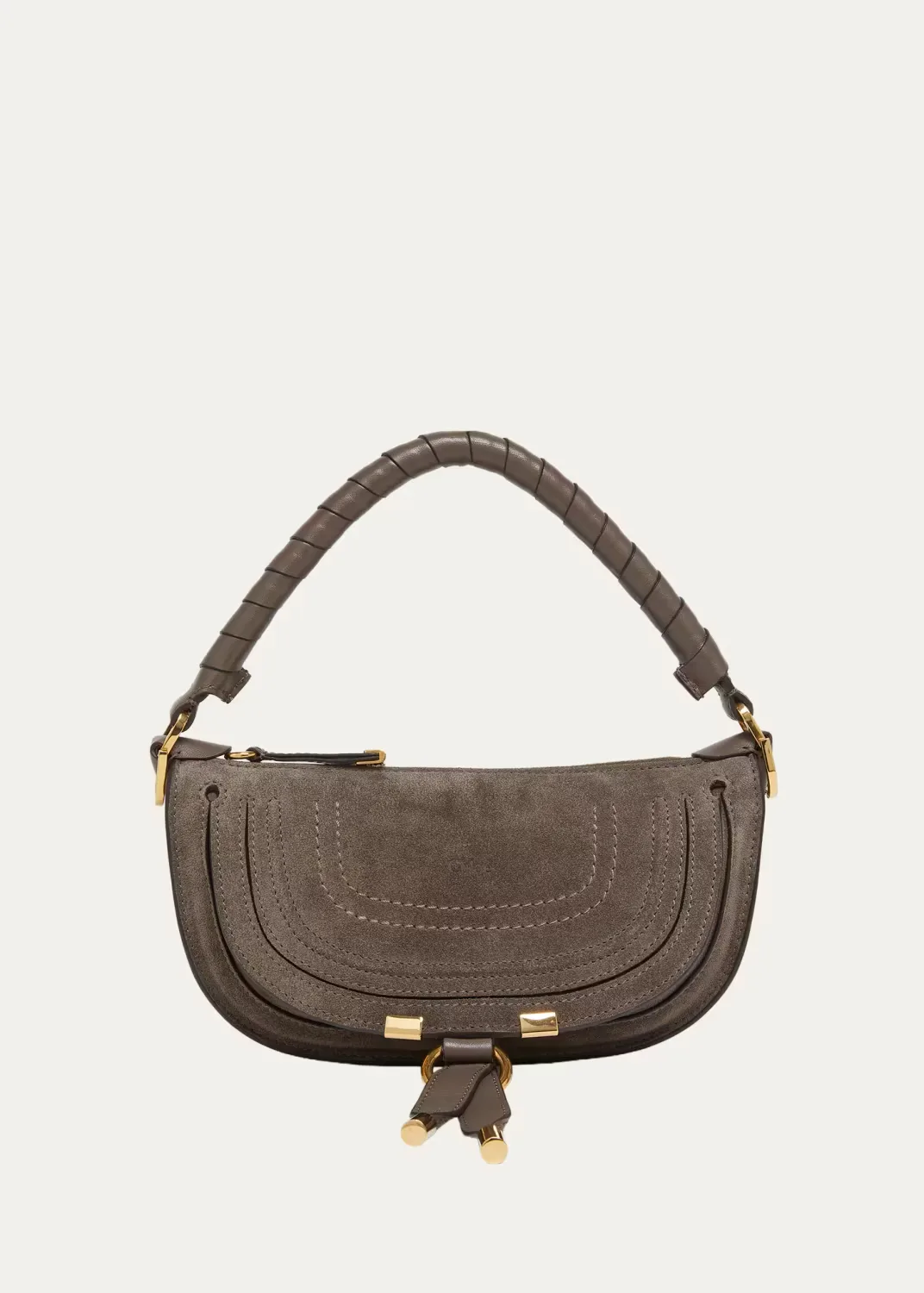 Marcie Mini Saddle Crossbody Bag in Suede