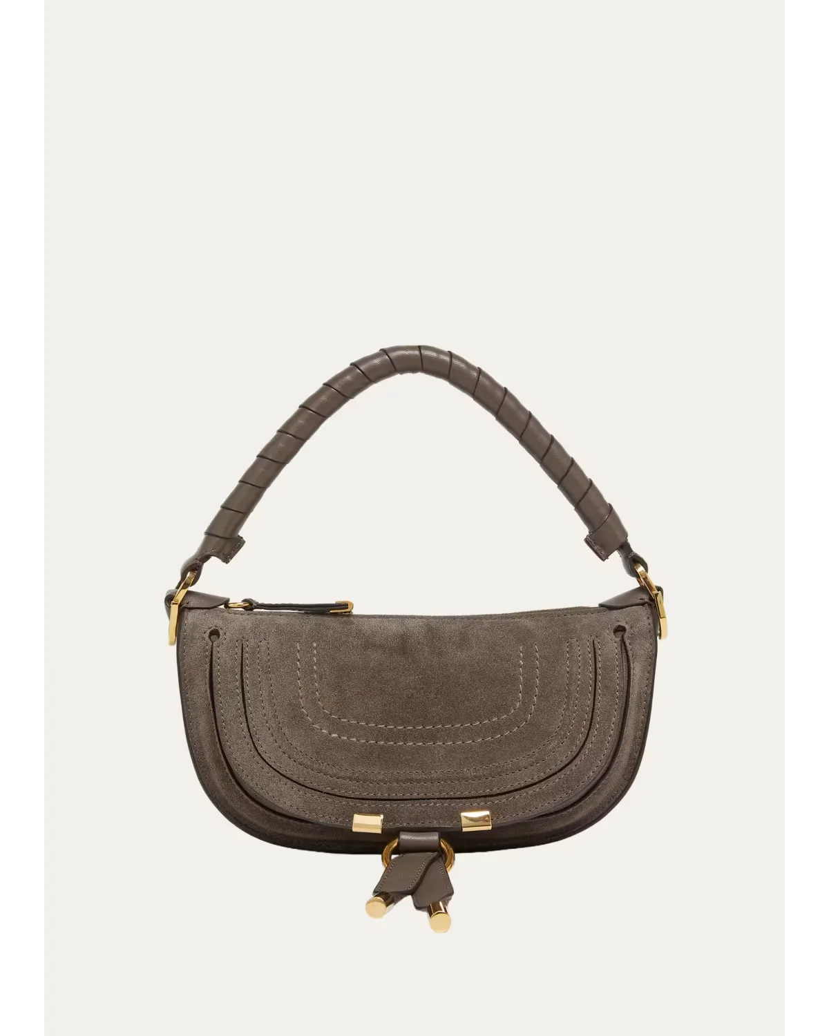 Marcie Mini Saddle Crossbody Bag in Suede by Chloé