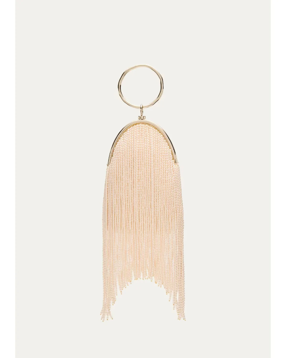 Raindrops Pearly Fringe Top-Handle Bag by Jimmy Choo
