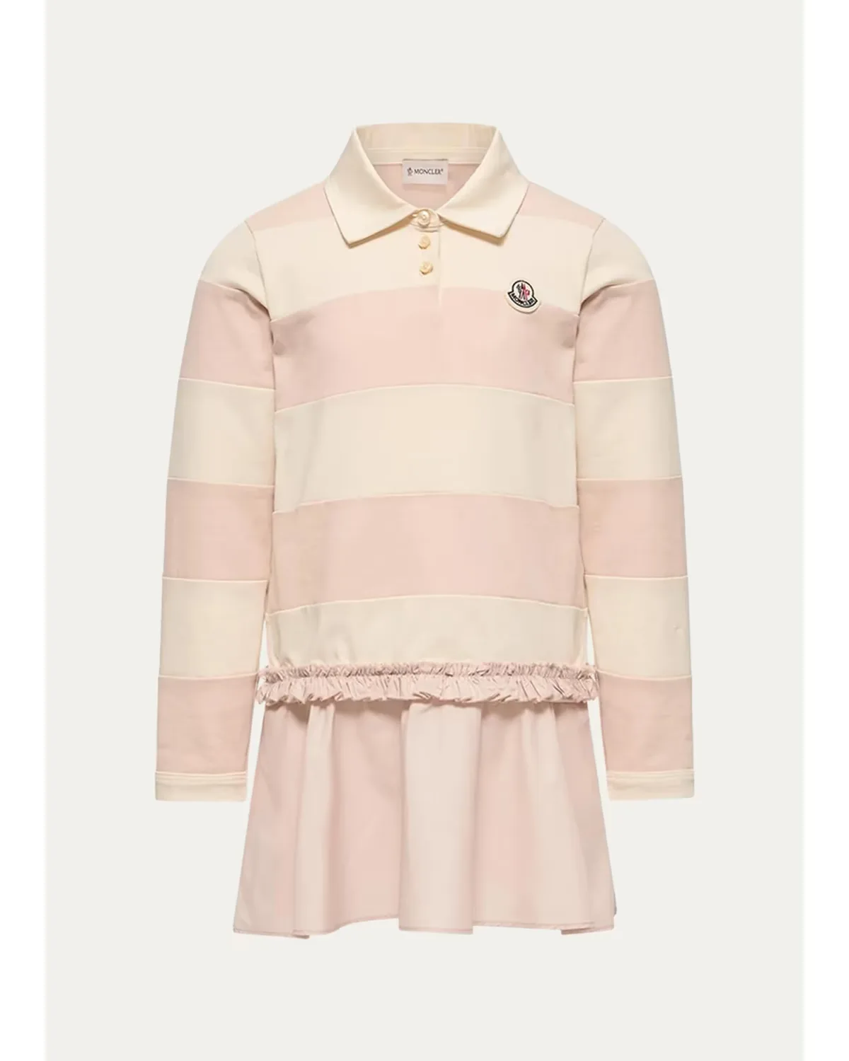 Striped Jersey Polo Shirtdress by Moncler