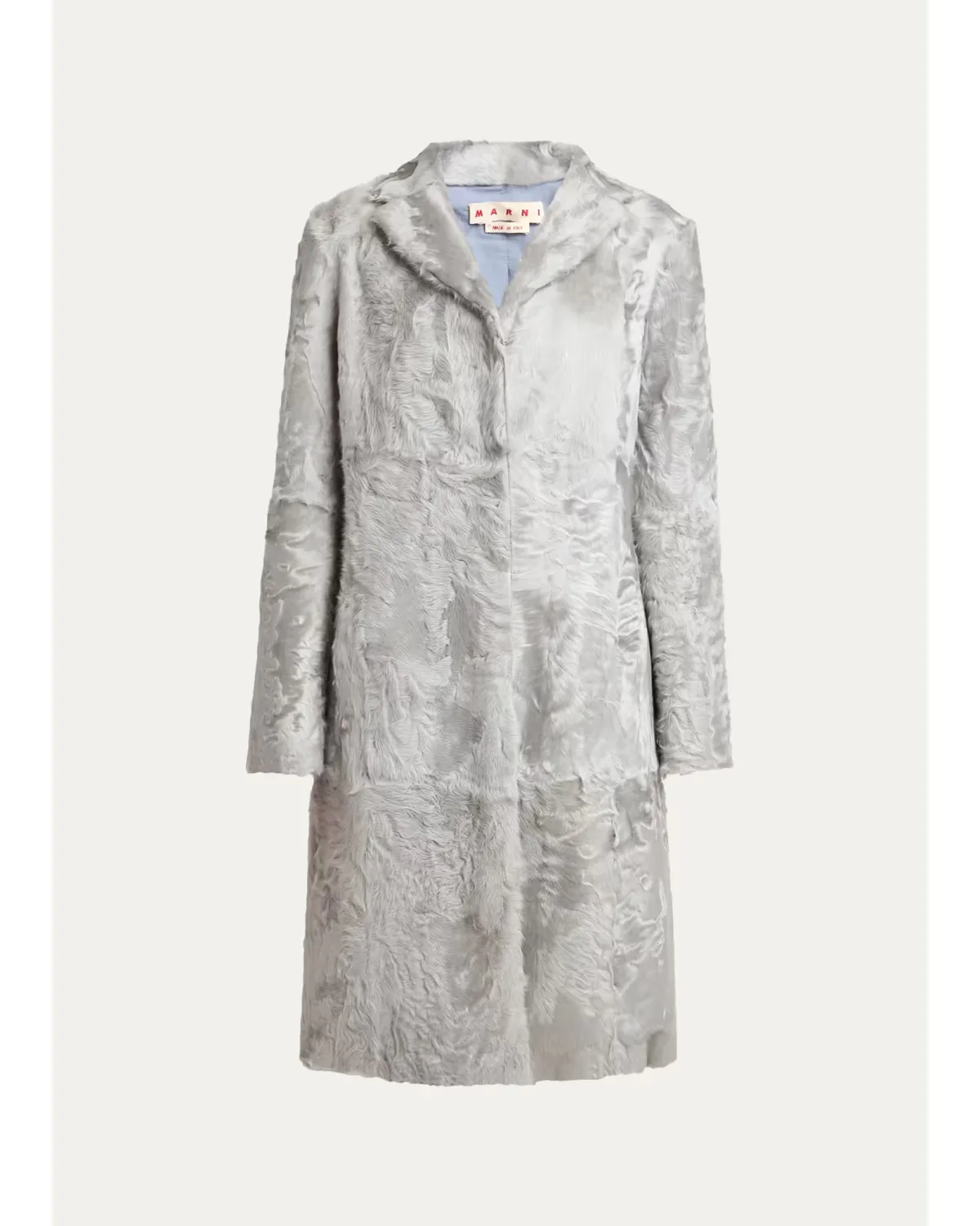 Single-Breasted Lamb Shearling Knee-Length Coat by Marni