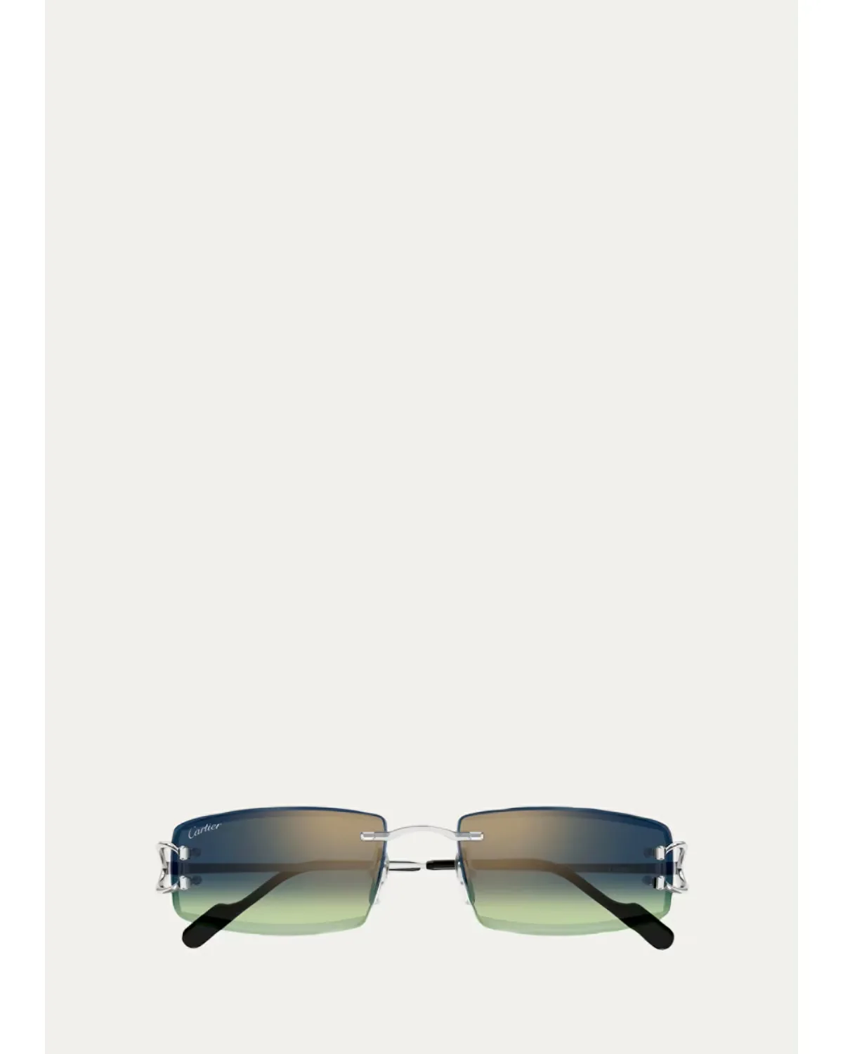 Rimless Metal and Nylon Rectangle Sunglasses