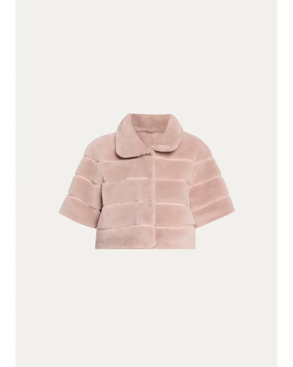 Reversible Lamb Shearling Bolero Jacket with Cropped Sleeves by Gorski