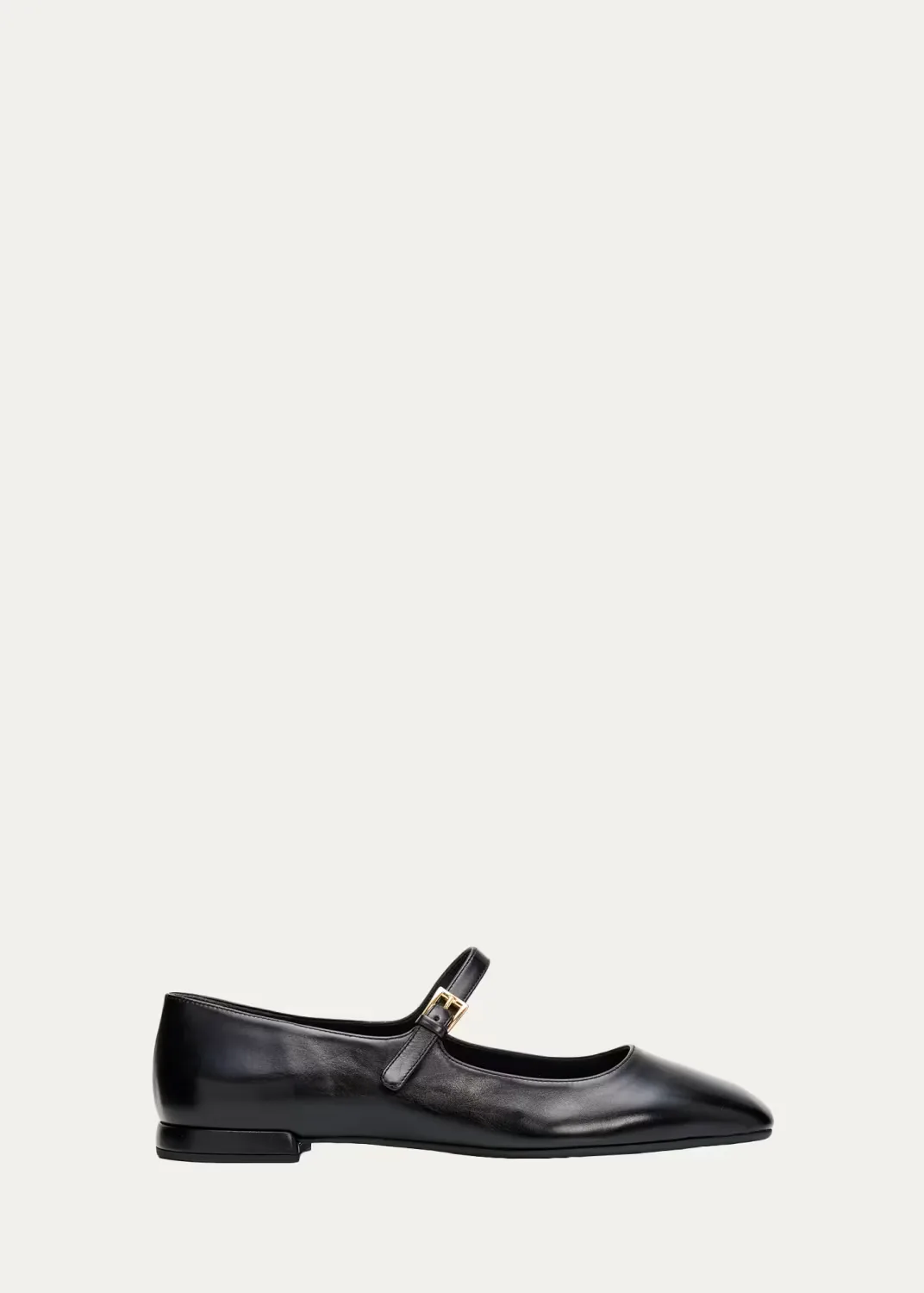 Leather Mary Jane Ballerina Flats by Prada