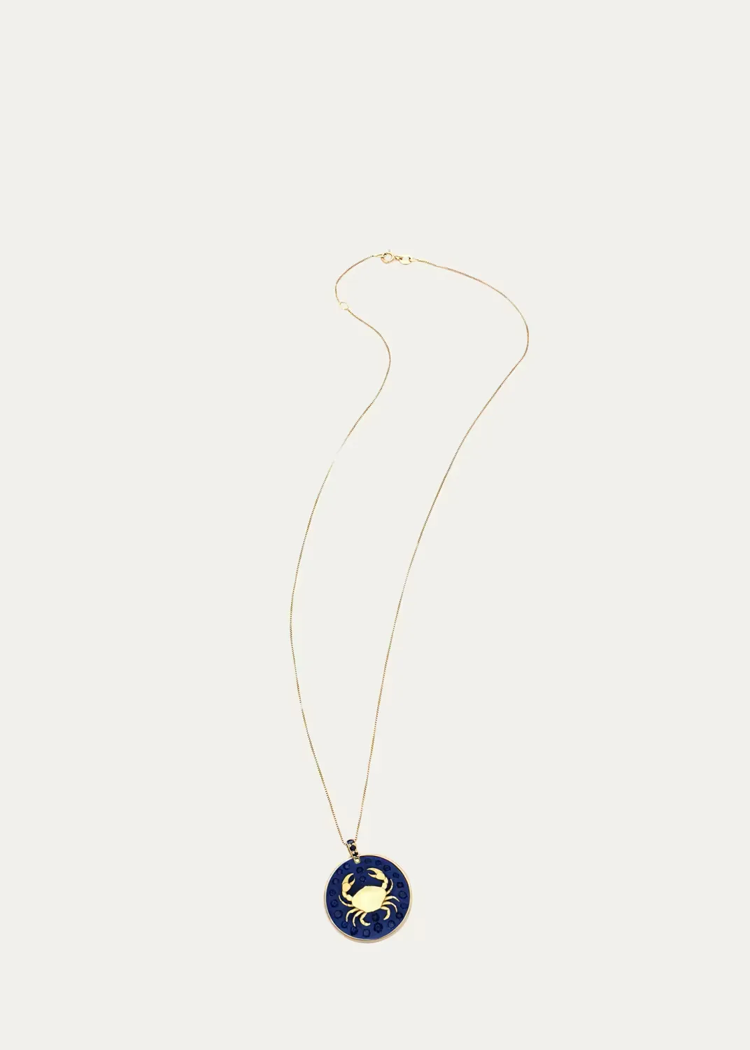 18K Yellow Gold Cancer Pendant Necklace by FARAONE MENNELLA by R.F.M.A.S.