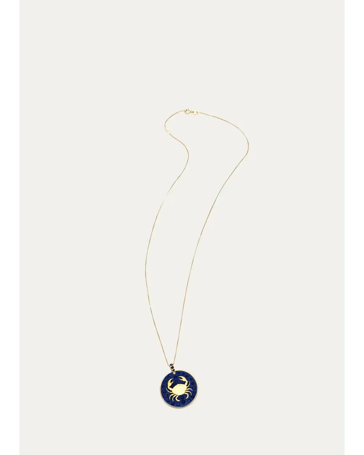 18K Yellow Gold Cancer Pendant Necklace by FARAONE MENNELLA by R.F.M.A.S.