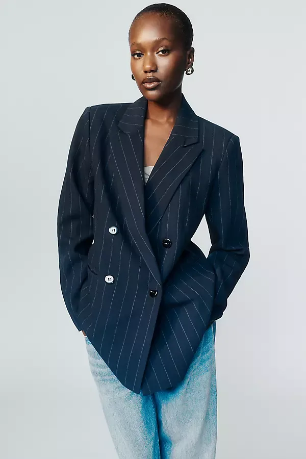 Pinstripe Blazer Jacket by Maeve