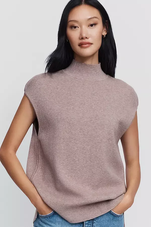 Mock Neck Cap Sleeve Sweater by Maeve