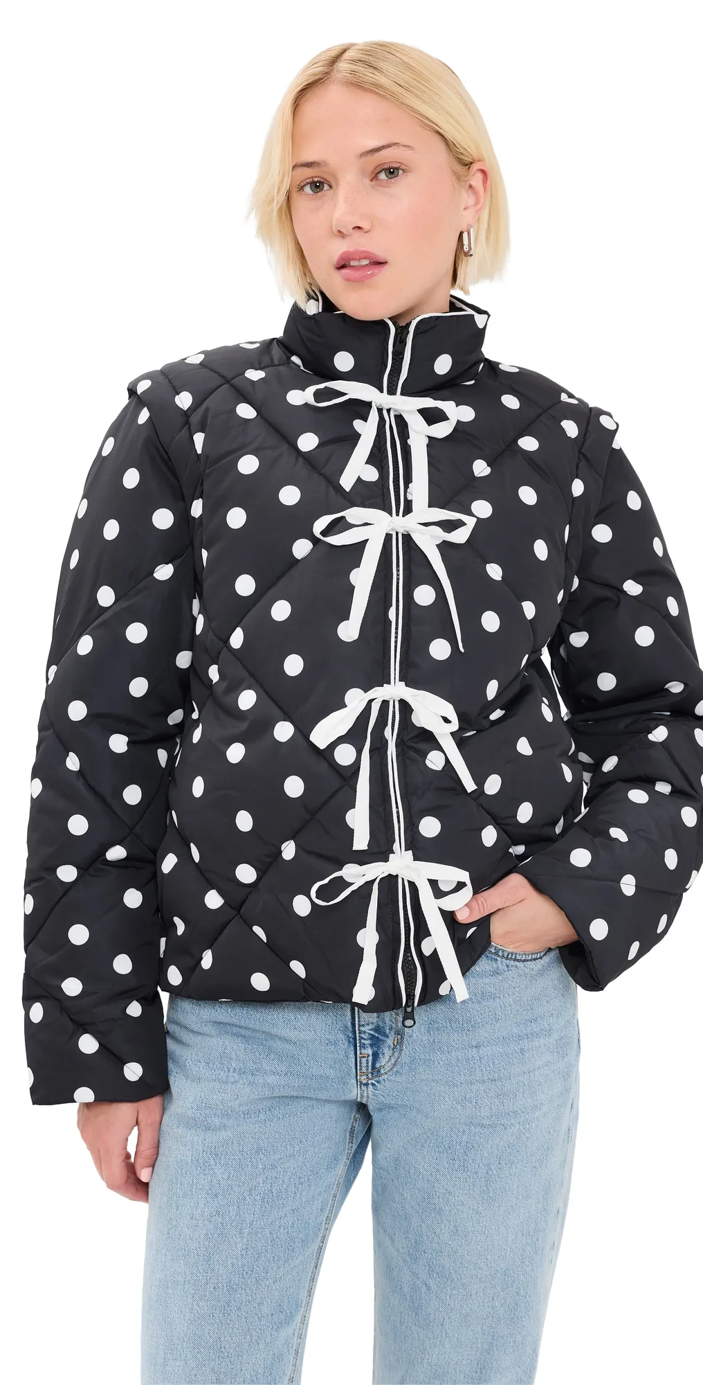 Lady Puffer Jacket Black Dot by Lisa Says Gah
