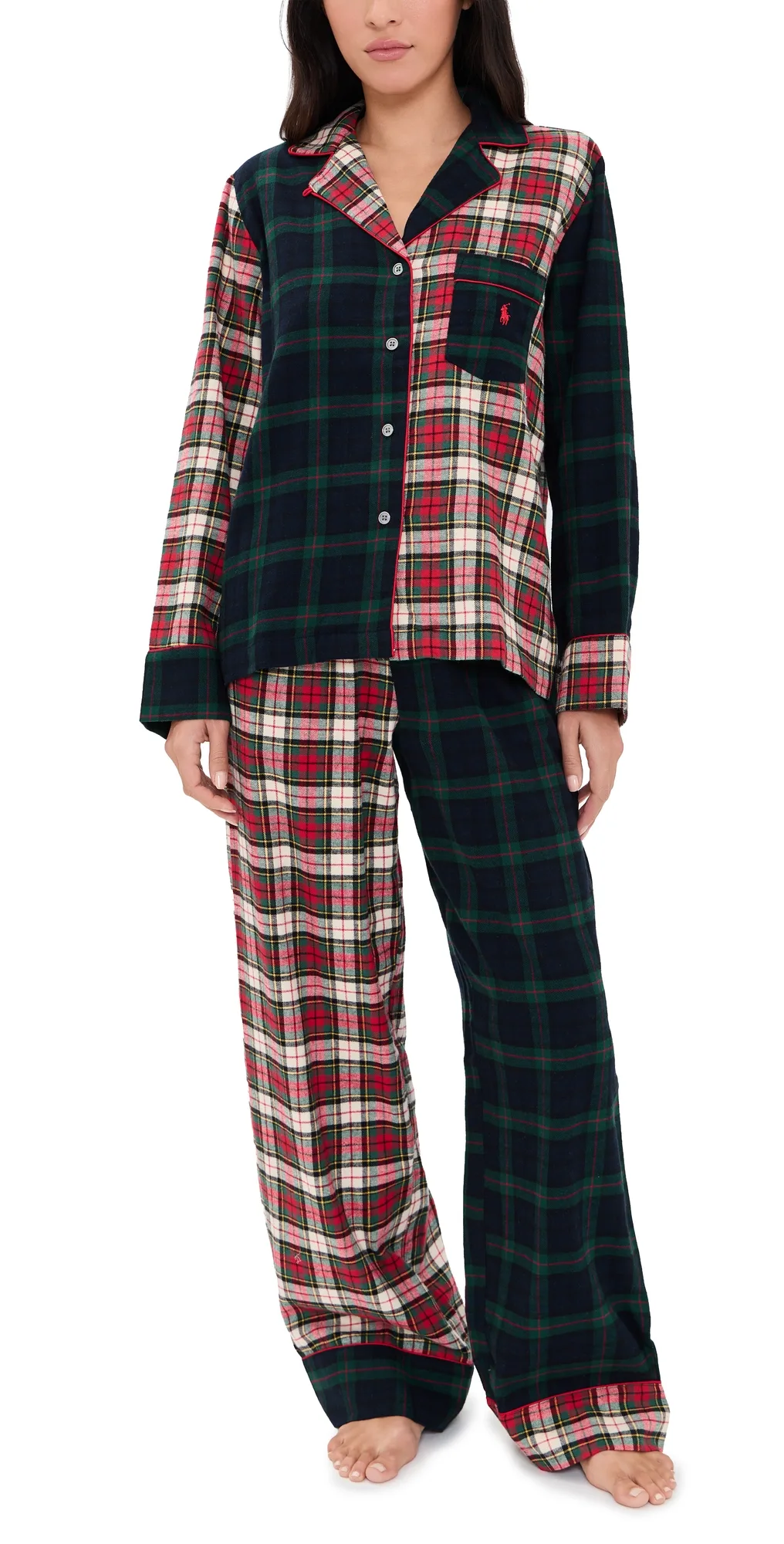 Madison Plaid Pajama Set Blk Watchxdshpl by Polo Ralph Lauren