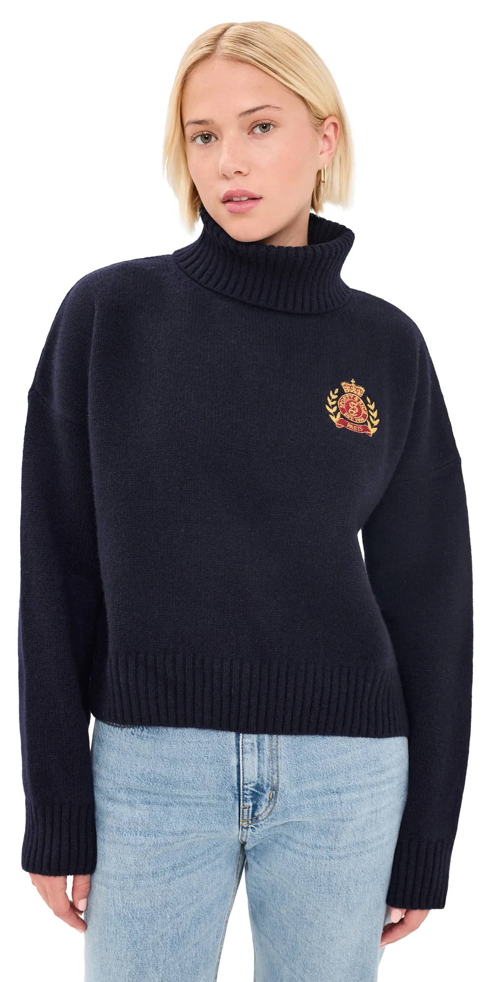 NY Crest Wool Turtleneck by Sporty & Rich