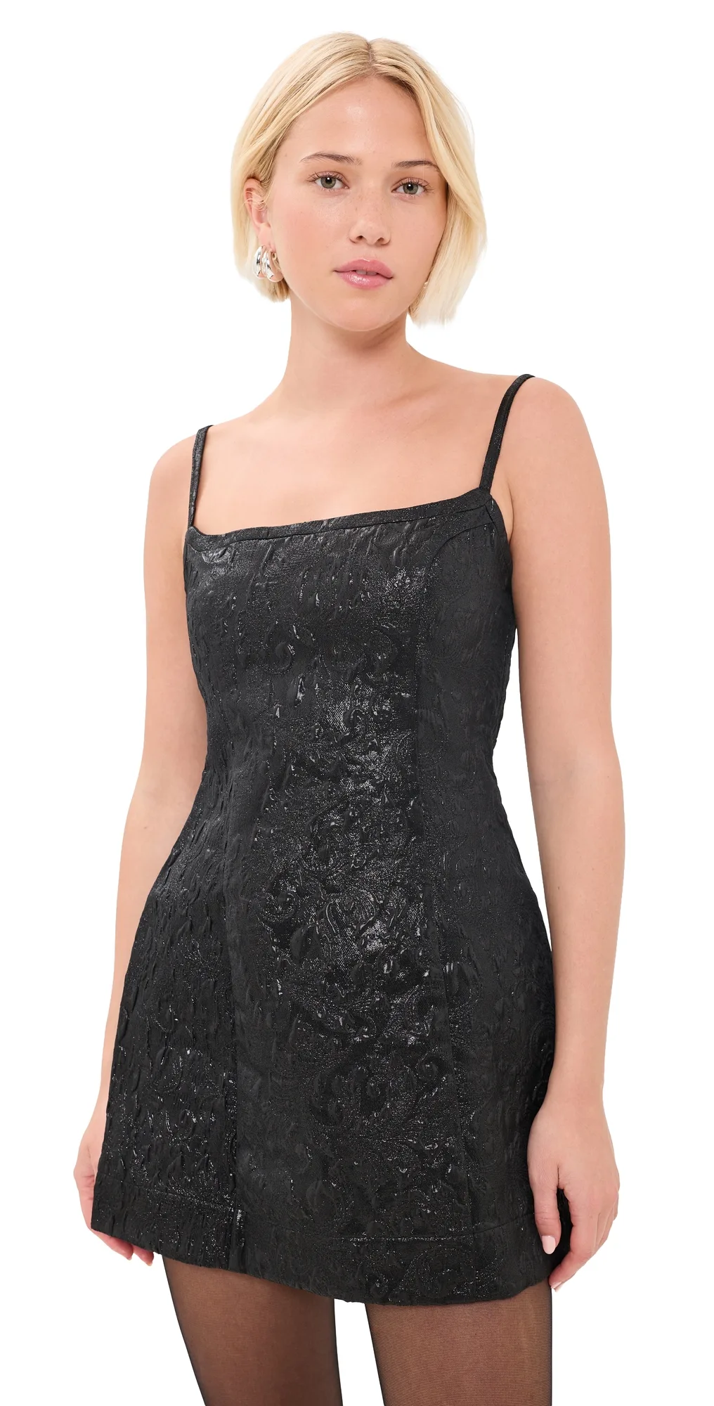 Rose Jacquard Mini Dress