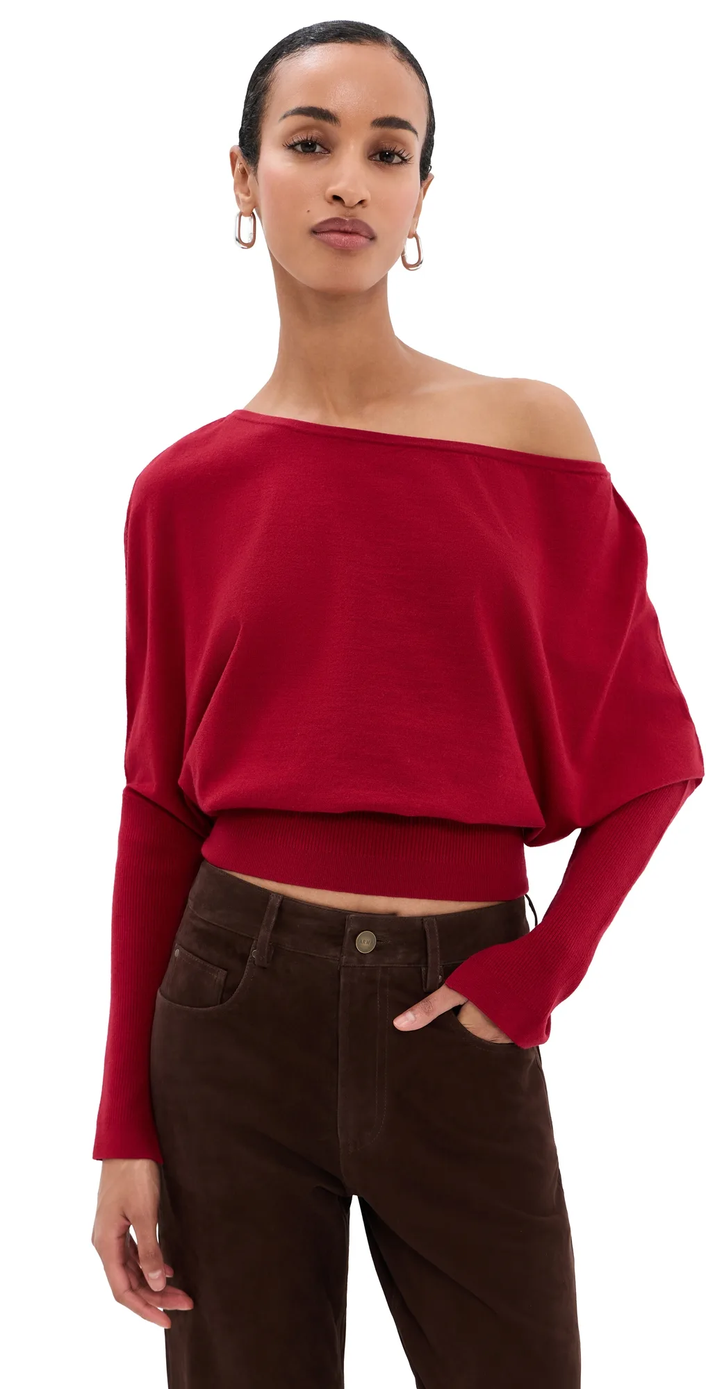 Lavina Draped Off Shoulder Sweater