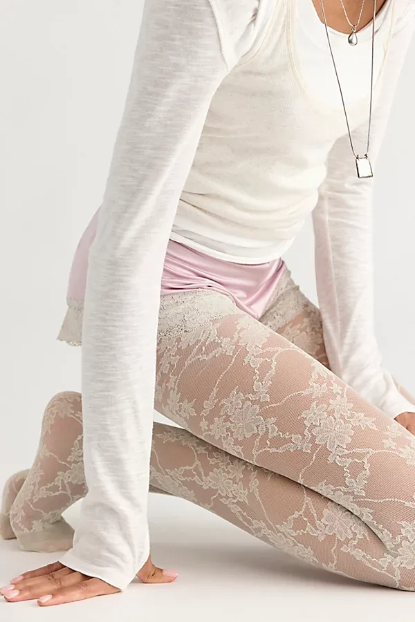Swedish Stockings x Free People Lena Lace Tights by Swedish Stockings