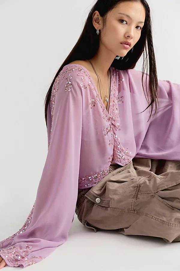Calla Embellished Cape Top by Free People
