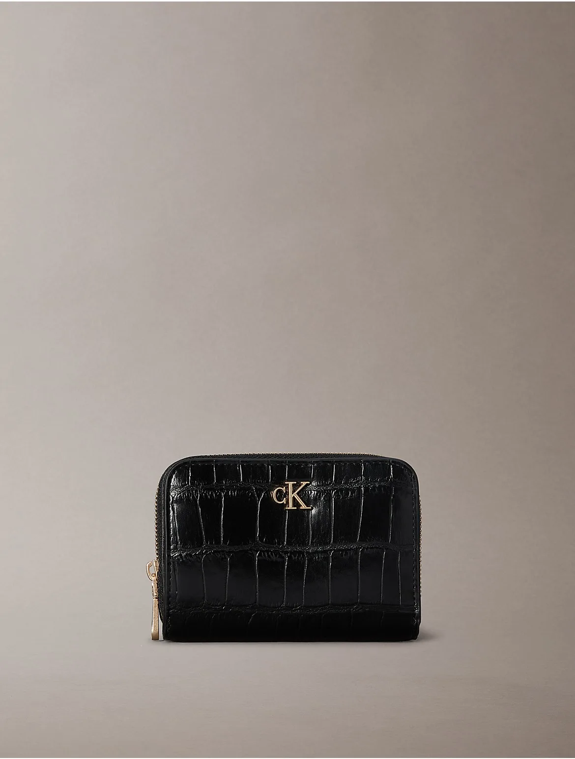 Croc Minimal Monogram Zip Wallet by Calvin Klein